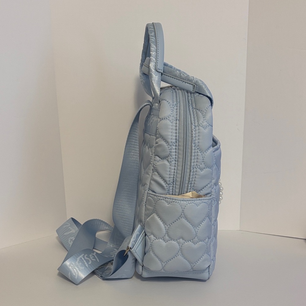 ☀️Luv Betsey Light Blue Heart Quilted Backpack - Picture 3 of 10